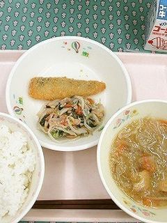 ゴマ仕立ての味噌汁(柏市学校給食)-レシピのメイン写真