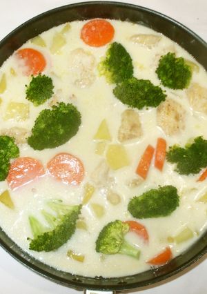 鶏むね肉の豆乳スープ♪簡単野菜コンソメ-レシピのメイン写真