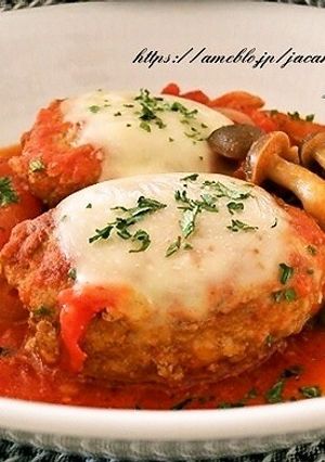 トマト缶で☆煮込みハンバーグ-レシピのメイン写真