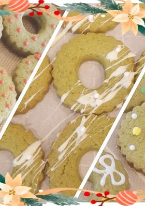抹茶のクリスマスリース クッキー-レシピのメイン写真