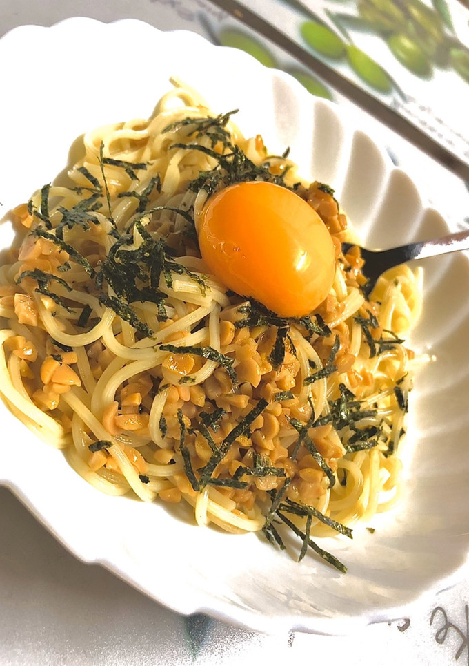 簡単！納豆と刻み海苔のスパゲティ-レシピのメイン写真