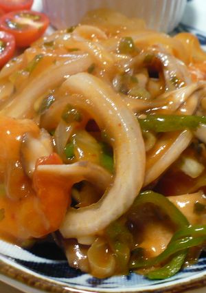 ボリュームあり！野菜たっぷりエビチリ♪-レシピのメイン写真