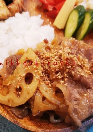 牛肉とレンコンの照り焼き✩.*˚-レシピのメイン写真
