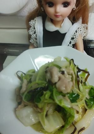 リカちゃん♡白菜漬けの豚塩昆布炒めꕤ*-レシピのメイン写真