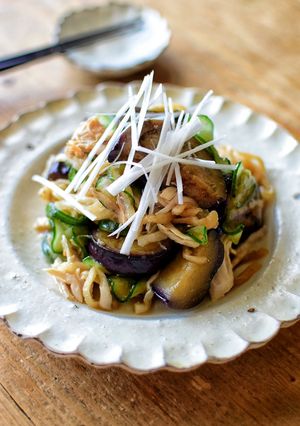 栄養満点!茄子とささみの中華サラダ-レシピのメイン写真