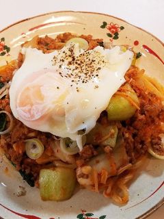 豚ミンチキムチで焼きうどん-レシピのメイン写真