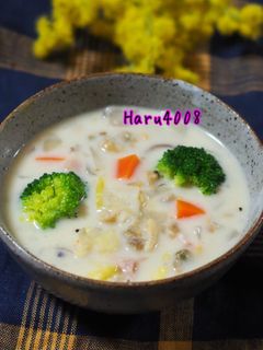 野菜たっぷり白菜とアサリのミルクスープ-レシピのメイン写真