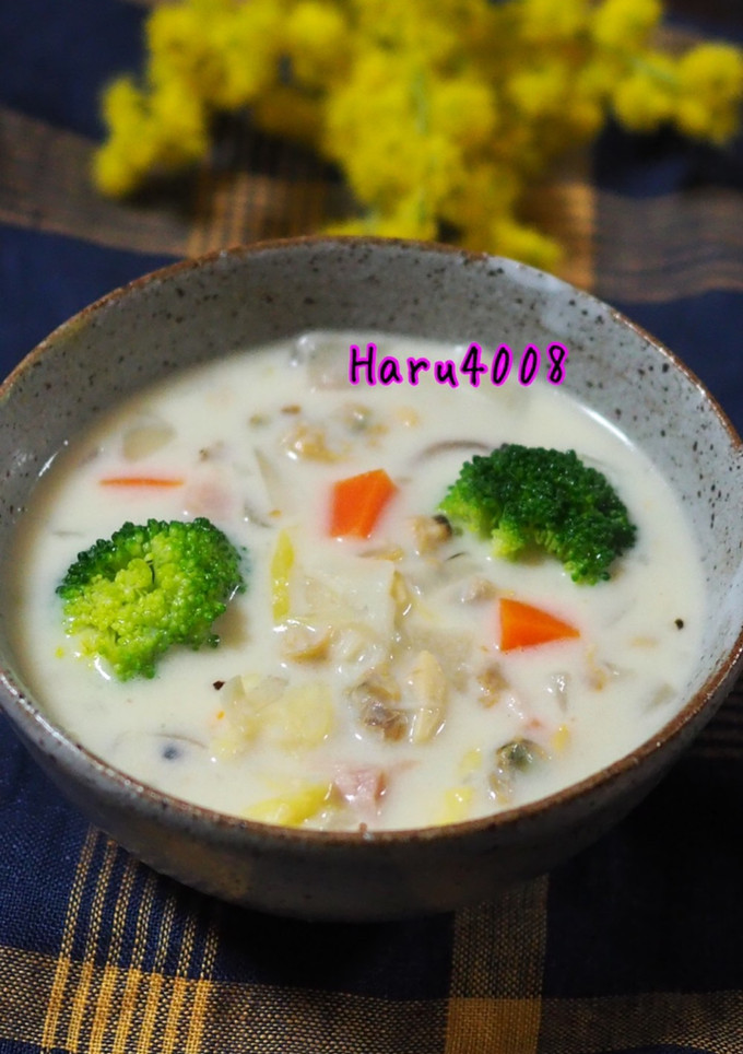 野菜たっぷり白菜とアサリのミルクスープ-レシピのメイン写真