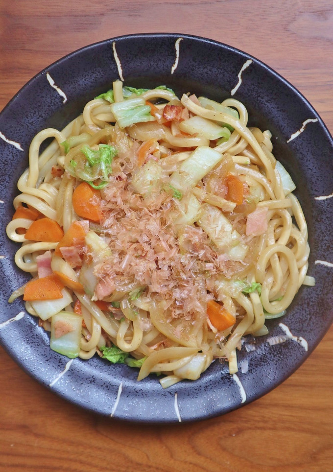 簡単スピード料理！たっぷり白菜の焼うどん-レシピのメイン写真