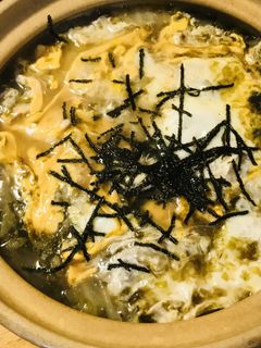 お鍋の素で作る●鶏肉の細切り海苔雑炊-レシピのメイン写真