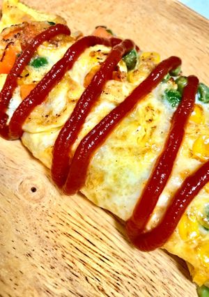 ミックスベジチーズオムレツ-レシピのメイン写真