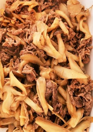 妊婦飯、糖質オフ 牛肉とごぼうきのこ炒め-レシピのメイン写真