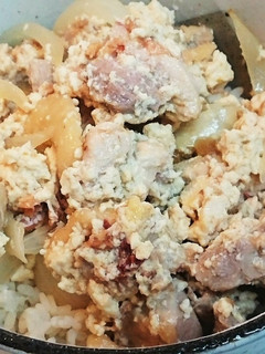 鶏ももの梅豆腐漬け炒め丼-レシピのメイン写真