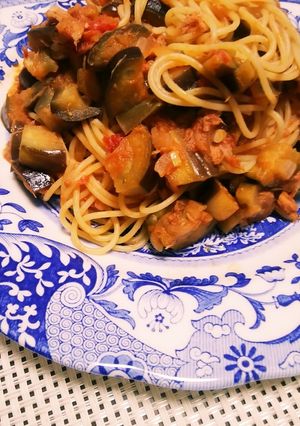 茄子とツナのトマトソースパスタ-レシピのメイン写真