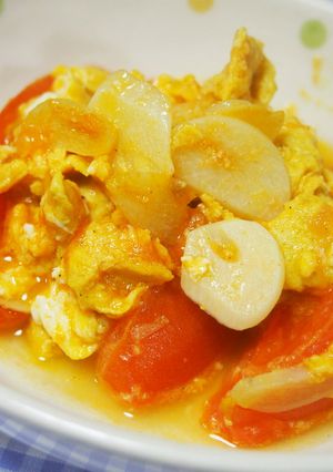 トマト・卵のふわふわカレー粉炒め♪-レシピのメイン写真