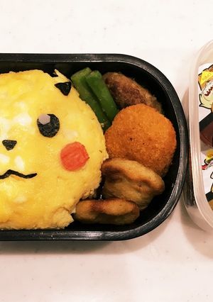 ピカチュウ　キャラ弁　オムライスお弁当-レシピのメイン写真