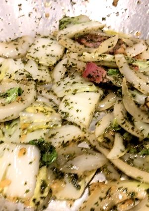 でんせつの白菜と玉ねぎのペペロンチーノ-レシピのメイン写真