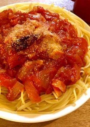 玉ねぎたっぷりアマトリチャーナ-レシピのメイン写真