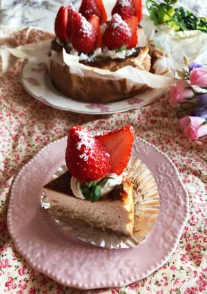 簡単バスク風チーズケーキ♡苺バスチー-レシピのメイン写真