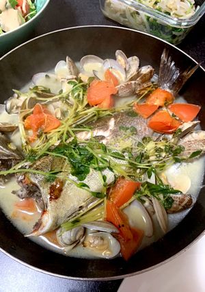 入れるだけ！魚介の白ワイン蒸し煮-レシピのメイン写真