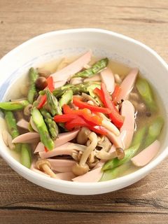 簡単!しめじとアスパラの白だし煮-レシピのメイン写真
