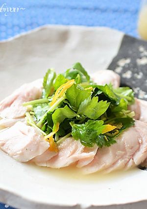 鶏ささみの柚子こしょうドレッシングがけ♪-レシピのメイン写真