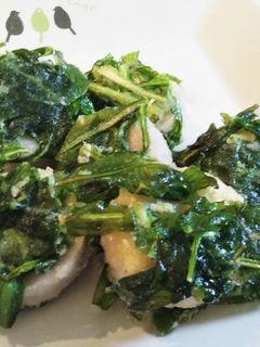里芋と菊菜の揚げ物-レシピのメイン写真
