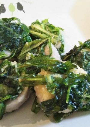 里芋と菊菜の揚げ物-レシピのメイン写真