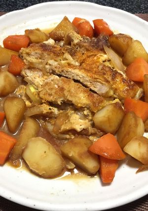 トンカツと野菜ミックス!(^^)!-レシピのメイン写真
