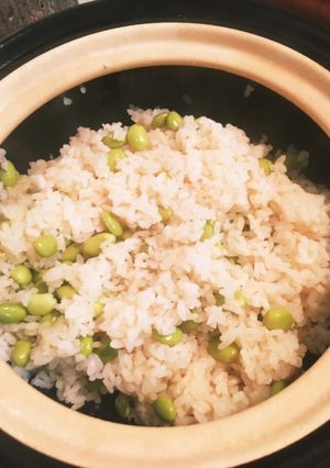 土鍋かまどさんで枝豆ごはん-レシピのメイン写真