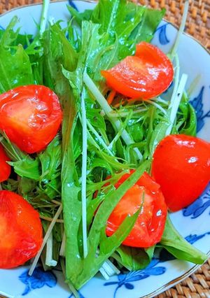 水菜とミニトマトのさっぱりサラダ-レシピのメイン写真