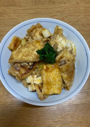 鶏ひき肉入り、ネギと油揚げの衣笠丼-レシピのメイン写真