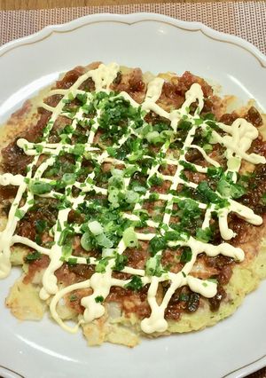 ネギ味噌(肉味噌)でお好み焼き-レシピのメイン写真