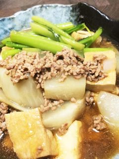 カブと厚揚げのそぼろ煮-レシピのメイン写真