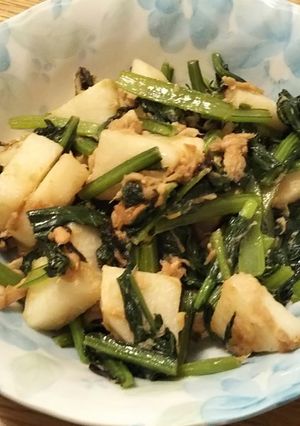 長芋と小松菜の炒め物♪-レシピのメイン写真