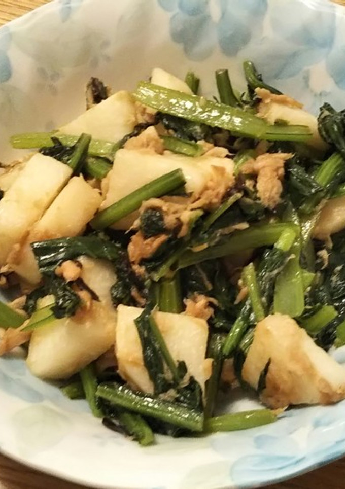 長芋と小松菜の炒め物♪-レシピのメイン写真