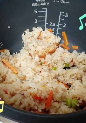 焼き鳥の炊き込みご飯in雑穀米♪-レシピのメイン写真