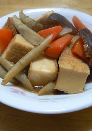 厚揚げとごぼう、椎茸、人参の煮物-レシピのメイン写真