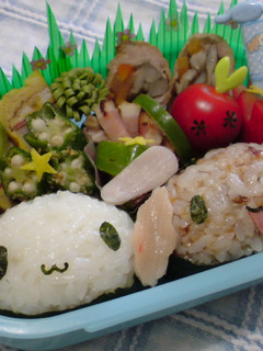 俵おにぎりでシナモン&モカ♪ キャラ弁☆-レシピのメイン写真