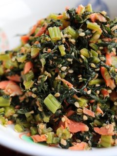 塩鮭と大根菜のごま油炒め-レシピのメイン写真