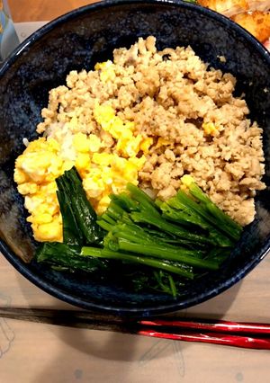 鶏そぼろの３色丼-レシピのメイン写真