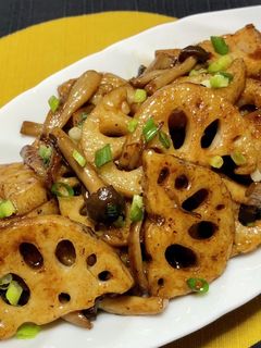 もっちり蓮根とシメジの甘味噌炒め-レシピのメイン写真