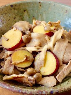 【時短】ほくほく♪さつま芋と豚肉の照り煮-レシピのメイン写真