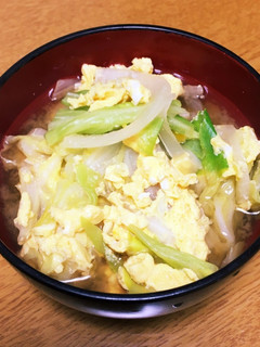 キャベツと卵の味噌汁-レシピのメイン写真