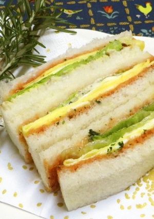 ＊うす焼き卵とレタスのサンドイッチ＊-レシピのメイン写真