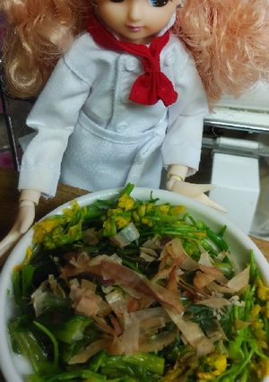 リカちゃん♡アスパラ菜の白だしおひたしꕤ-レシピのメイン写真