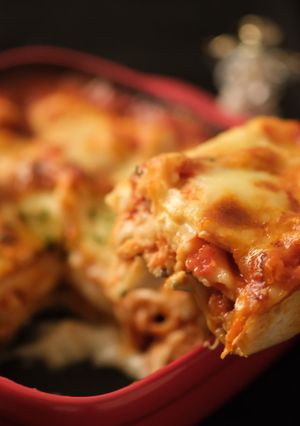 餃子の皮で簡単！サラダチキンのラザニア-レシピのメイン写真