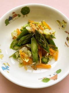 保育園給食★アスパラガスのおかか和え-レシピのメイン写真