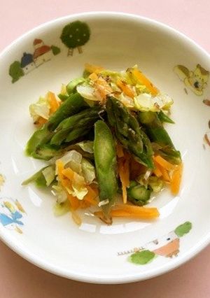 保育園給食★アスパラガスのおかか和え-レシピのメイン写真