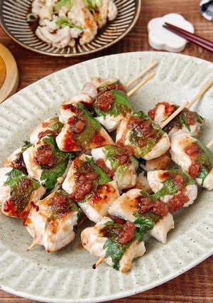 ☆簡単☆旨だし鶏むね肉の梅しそ串焼き-レシピのメイン写真